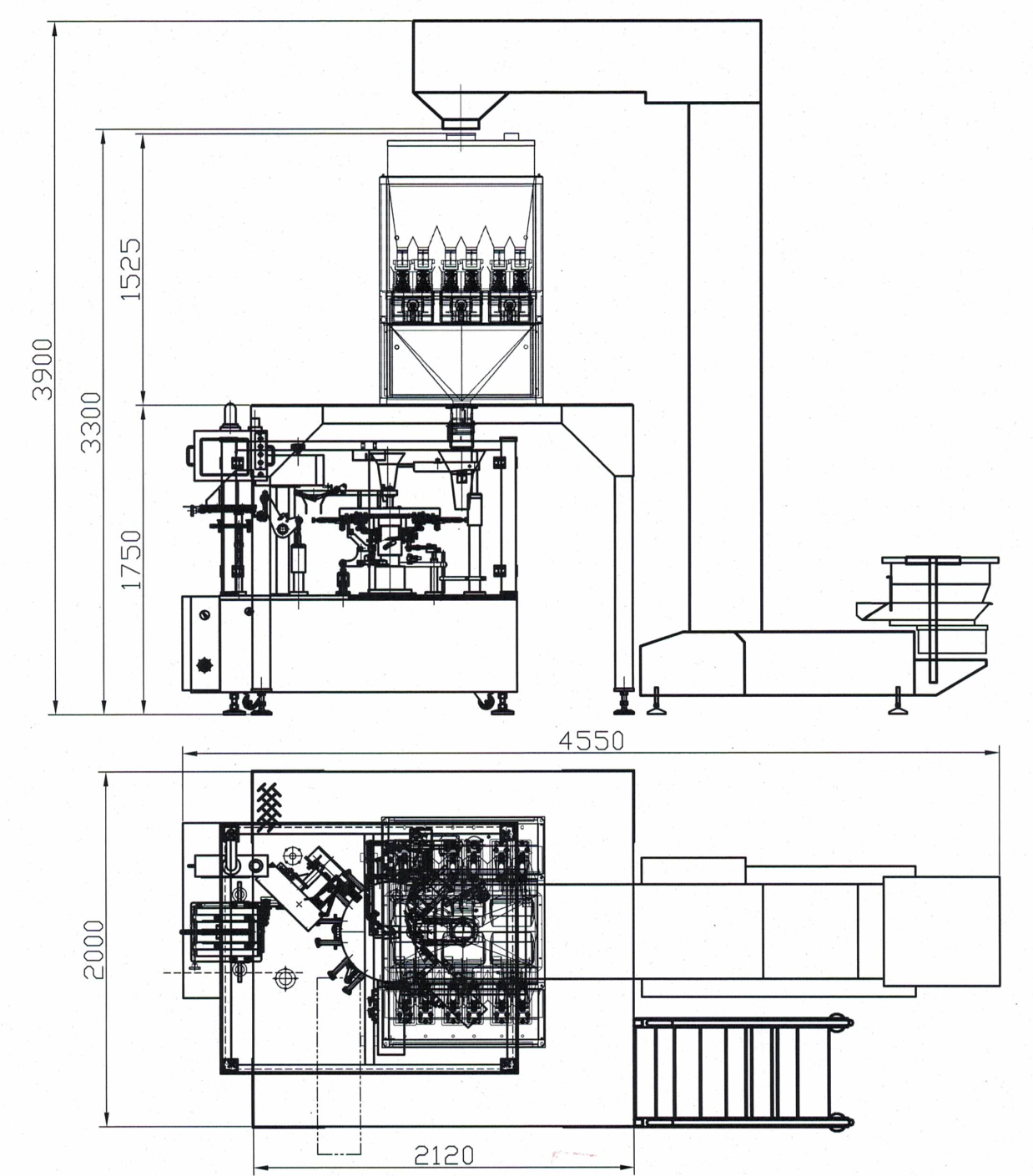 Máquina de embalagem de batatas fritas de saco pré-fabricado