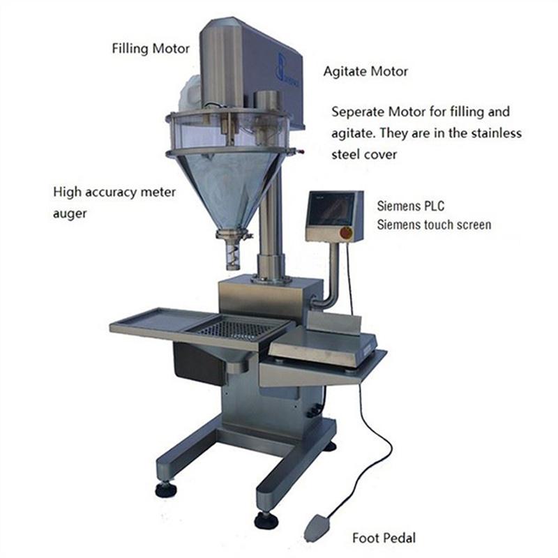 Semi-auto veterinary hmoov filling tshuab02